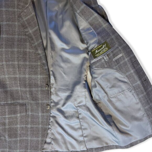 Vintage 80s Wool Plaid Blazer Hand-Tailored Maxwell’s Clothiers Jacket Academia - Picture 4 of 10